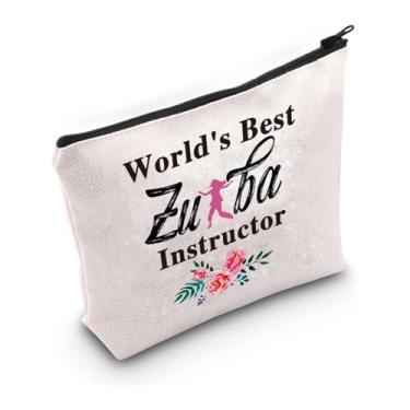 Imagem de PXTIDY World's Best Zumba Instructor Makeup Bag Zumba Teacher Gift Zumba Dance Teacher Appreciation Gifts Cosmetic Bag, Best Zumba