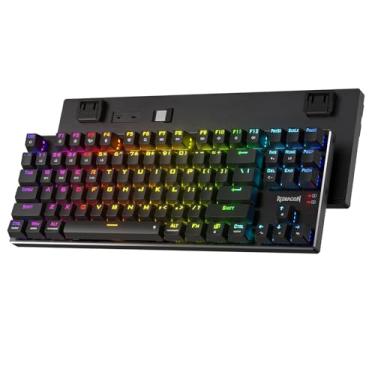 Imagem de Redragon Teclado para jogos sem fio K660RGB-PRO (K556 TKL), 80% 87 teclas BT/2,4 GHz teclado mecânico de alumínio trimodo com teclas de função Mac, soquetes de troca a quente e formato de absorção de