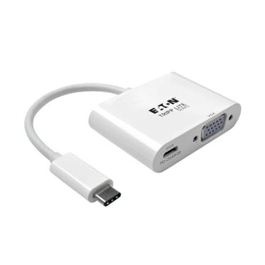 Imagem de Tripp Lite Conversor adaptador de vídeo USB C para VGA 1080p com porta de carregamento USB-C PD, compatível com USB tipo C, compatível com Thunderbolt 3, USB tipo C de 6 polegadas (U444-06N-V-C)