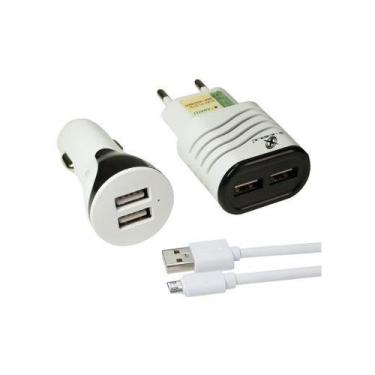 Imagem de Carregador para Celular - Kit Veicular e Cabo USB X-CELL XC-KT-09 Pret