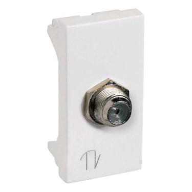 Imagem de Módulo Tomada Antena Branco 75 Ohms Com Adaptador Pial Plus, Branco