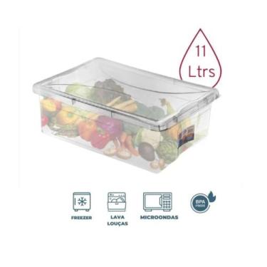 Imagem de Caixa Organizadora 11 Litros com Tampa para Açougue, Frigorífica, Free