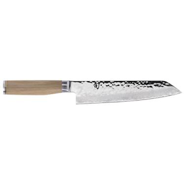 Imagem de Shun Faca Kiritsuke Premier Blonde de 20 cm, faca de cozinha japonesa feita à mão para chefs profissionais e domésticos, núcleo VG-MAX com revestimento de aço inoxidável de damasco, cabo Pakkawood