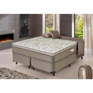 Imagem de Cama Box King Size E Colchão Hellen Alpha Europillow E Molas Ensacadas Bege