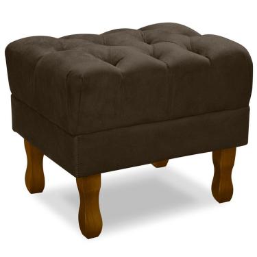 Imagem de Puff Puf Retro Capitone 55X44Cm Suede Marrom Mpassos Marrom