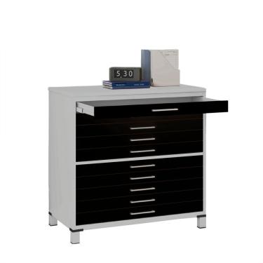 Imagem de Mapoteca De Aço Com 10 Gavetas Cinza-preo