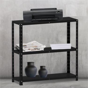 Imagem de Estante Multiuso 3 Prateleiras 92cm Aço Preto