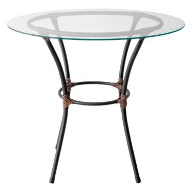 Imagem de Mesa Para área Externa Redonda Happy Hour De Aço E Fibra Sintética E Vidro 80 Cm Acesse