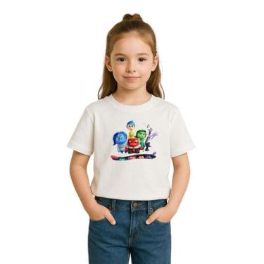Imagem de Camiseta Infantil Menina Branca Preta Divertidamente Filme Lançamento 