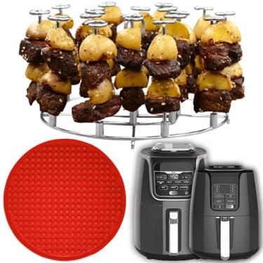 Imagem de INFRAOVENS Suporte Para Fritadeira A Ar Ninja Af101, Af100 4 Litros, Max Xl Af161 5.5, Acessórios De Aço Inoxidável Ar, Espeto E Revestimento Silicone, Reutilizável