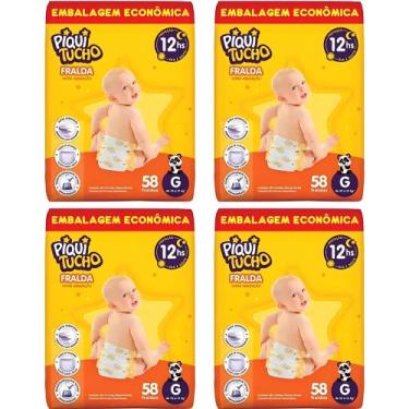 Imagem de KIT 4 Fraldas Descartáveis Piquitucho Hiper - Todos os Tamanhos, G