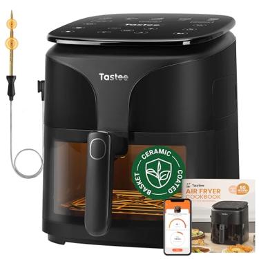 Imagem de Tastee Ceramic Air Fryer, 8-in-1 Compact 5.5QT AirFryers, 450°F Digital Airfryer Dehydrator with Smart Probe, 24 Presets One-touch Cooking, In-app Recipes with Window, Dishwasher-safe &