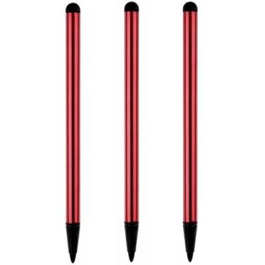 Imagem de 3 canetas Stylus vermelhas para telas sensíveis ao toque, lápis de ponta fina para telefone/iPad/Samsung/Android/tablet e outras telas sensíveis ao toque, caneta Stylus de alta precisão para todos os