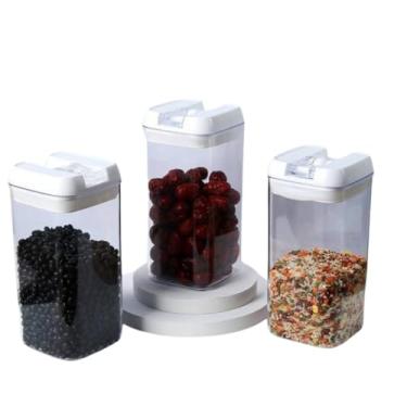 Imagem de Kit Potes Herméticos Multiuso 7 Tamanhos, Tampa com Trava, Transparente, Pote Hermético em Acrílico dispenser para Grãos, Sabão em pó e liquido, com Tampa Hermetico (Kit 3 Potes 1200ML)