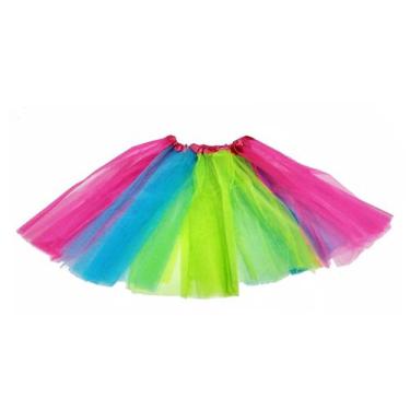 Imagem de Saia tule fantasia infantil - Brazucapas , Arco iris