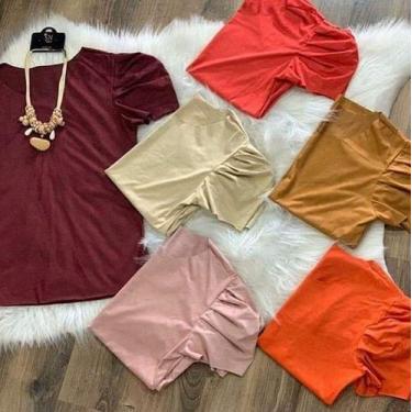 Imagem de blusa feminina manga curta princesa bufante suede - moda filo