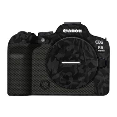 Imagem de Mebont Adesivo de capa de câmera antiarranhões para Canon EOS R6 Mark II Película protetora de corpo sem espelho antidesgaste decoração de pele #Shadow camuflagem preta