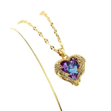 Imagem de Colar Feminino Cristal Coração do Oceano - Aço Premium que Não Desbota | Elegância e Brilho Intenso | Presente de Luxo