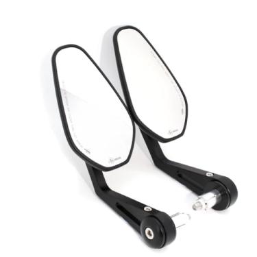 Imagem de E9 MARK Espelho de extremidade de barra de guidão de motocicleta, retrovisor de alumínio, barra de extremidade de motocicleta, universal 2,7 cm redondo antirreflexo, compatível com a maioria das