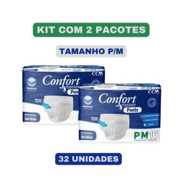 Imagem de Kit c/ 2 pacotes Fralda Confort Master Pants P/M com 16 unidades