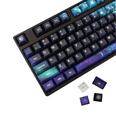 Imagem de MOLGRIA Conjunto de teclas Starry Sky 139 para teclado mecânico, tampas de chave de perfil PBT KCA personalizadas com extrator de teclas para Gateron Kailh Cherry MX Switch para teclado de layout ANSI