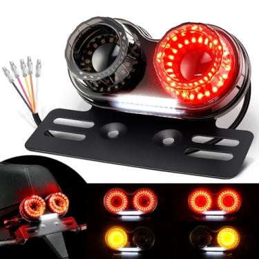 Imagem de Benlari Luz traseira de motocicleta atualizada, 90 LEDs, luz de freio para motocicleta, IP67, à prova d'água, luz de corrida com suporte de placa de carro adequado para Street Bike Cruiser Chopper
