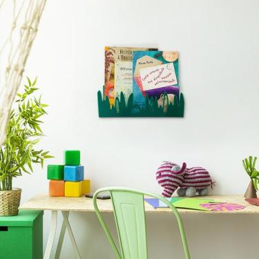 Imagem de Organizador Revisteiro de Parede Infantil Verde Grama - Quartinhos