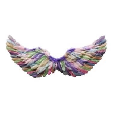 Imagem de UxicRuya Decoração de fantasia de asa de anjo, acessórios para fantasia de Halloween para festa de carnaval, Multicolor M