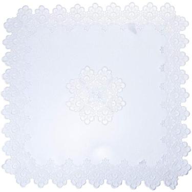 Imagem de Centro de Mesa Toalha de Chá Bordado Premium Veneza Branco Jolitex