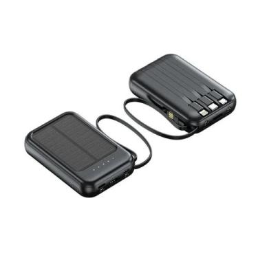 Imagem de Carregador Portátil Power Bank Energia Solar 10.000mah - Atacadum