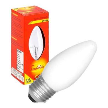 Imagem de KIT 4 Lâmpada Incandescente  Vela Leitosa 40w E27 127V 3000k - Sadokin