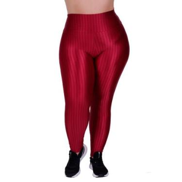 Imagem de Calça Plus Size de Academia Moda Fitness Feminina Legging 3D Cintura A