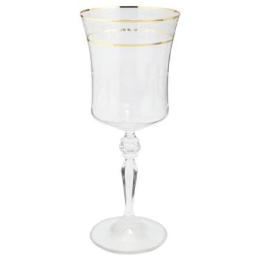 Imagem de Jogo de 6 taças para água decorada em cristal ecológico gold rim 300ml A22cm - Full Fit