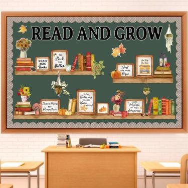 Imagem de Conjunto de quadros de avisos Qilery Read and Grow Classroom Decor