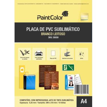 Imagem de Placa de PVC Branco Leitoso Sublimático A4 10 Unidades - nanoseries