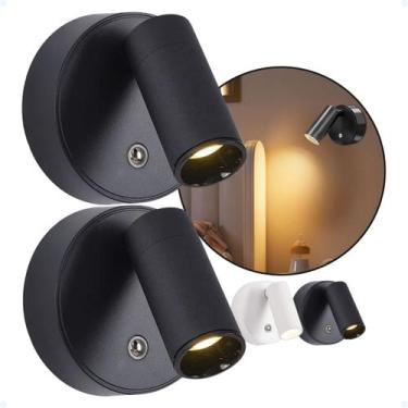 Imagem de Kit 2 Arandela Cabeceira LED Recarregável Magnética Interna - Hxt, Pre