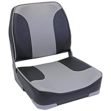 Imagem de YACHARIES Assento De Barco, Dobrável Marinho Com Encosto Baixo/Alto, Cadeira Capitão Para Barco Pesca, Lancha Turística, Canoa (Cinza E Cinza Escuro, 1)