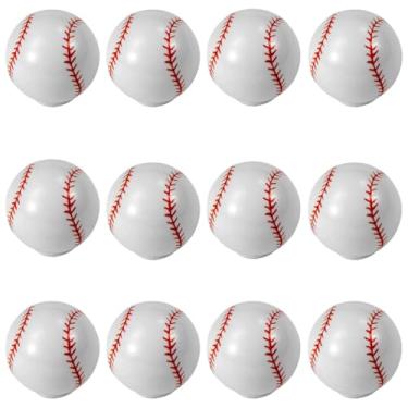 Imagem de Tverghvad Puxadores de cômoda de beisebol, [pacote com 12] puxadores de gaveta de decoração de beisebol, puxadores esportivos de bola para gaveta de cômoda de meninos, porta de armário/armário, branco
