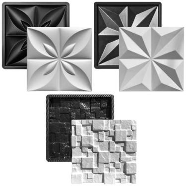 Imagem de Kit 3 Formas 3D Gesso e Cimento ABS - Xmoldes Formas 3D