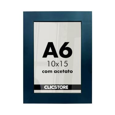 Imagem de Moldura 10x15Cm Com Acetato e Fundo Para Quadros Fotos (Preto)