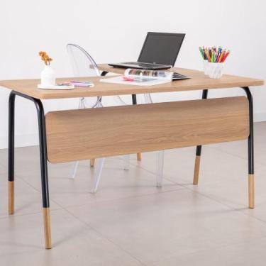Imagem de Mesa Escrivaninha Estação de Trabalho em L 136cm Home Office Workflow 