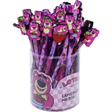 Imagem de Lápis Preto Sextavado Decorado Lotso TOP com Borracha  Pote com 36 Uni