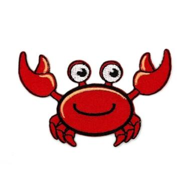 Imagem de Patch de ferro de caranguejo - aplique bordado para crianças, meninos, meninas, aplique de praia para bebês, aplique de transferência, aplique de ferro na costura para furos, roupas, jeans, chapéu,