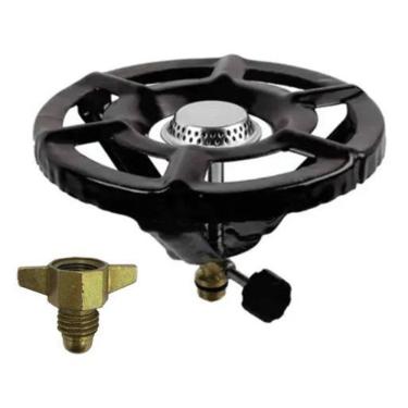 Imagem de Fogao Fogareiro 1 Boca Portatil Com Adaptador Botijao A Gas