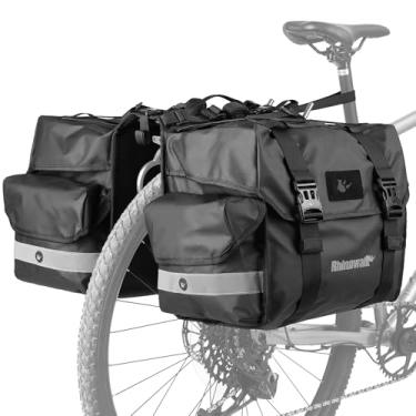 Imagem de Rhinowalk Bolsa de bicicleta para rack traseiro de bicicleta 22/40/50L bolsa de selim de ciclismo bolsa de armazenamento de bagagem para longa distância com capa de chuva