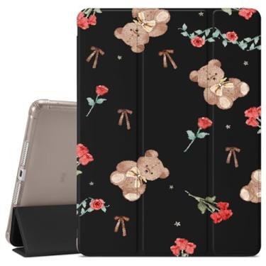 Imagem de Capa com estampa de urso de boneca fofa para iPad Pro de 13 polegadas (M4) 2024, capa protetora para meninas e meninos, porta-lápis, traseira de TPU macio transparente e capa de tablet inteligente com