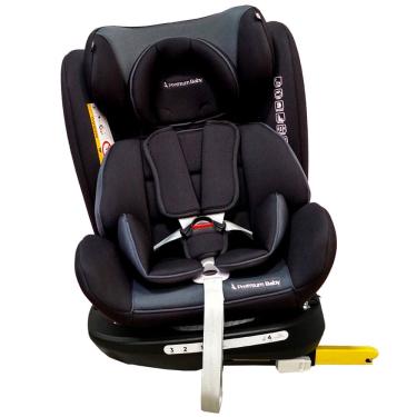 Imagem de Cadeirinha Para Auto Premium Baby Murphy Lux 0 A 36kg Isofix Base Giratória 360 Reclinável Ajustável Preto Cadeira Passeio Carro Booster Bebê Infantil