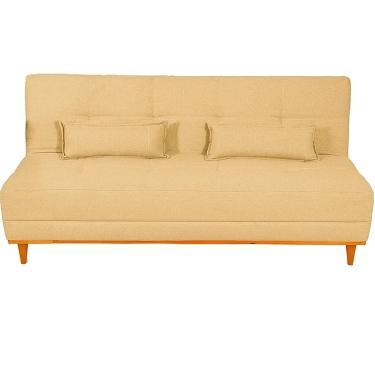 Imagem de Sofá Cama Madrid 2 Lugares com Encosto Reclinável 180cm Tecido Linho Luxury Cor Bege