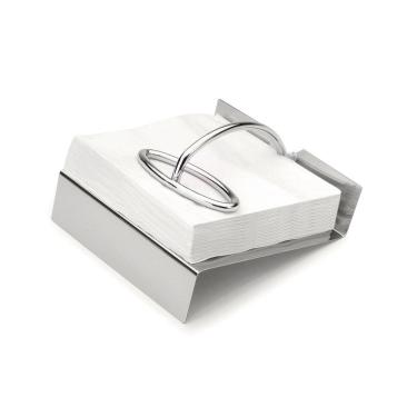 Imagem de Porta Guardanapos Gloss De Mesa Médio 13x13cm em Aço Inox
