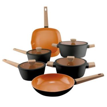 Imagem de Jogo de Panelas 6 Peças Indução Preto Norma Fracalanza